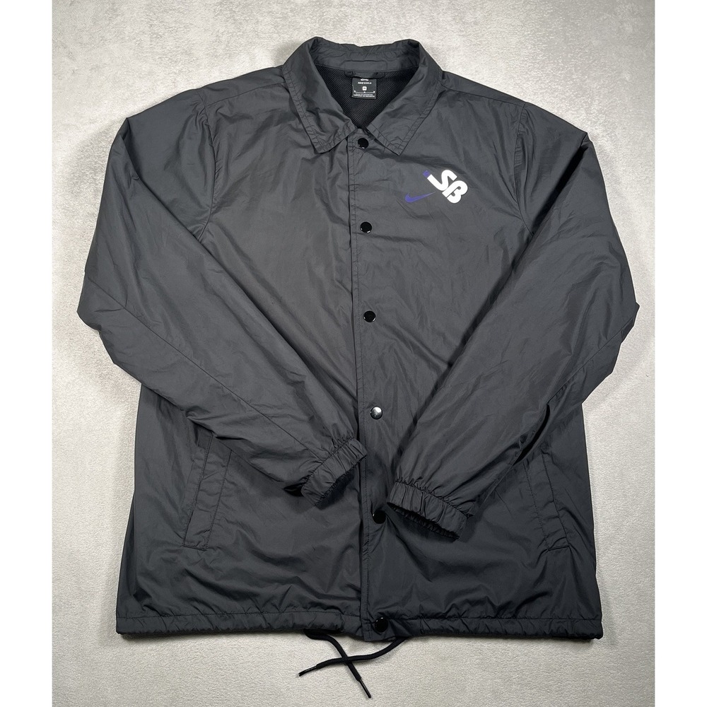 Nike SB Shield Coaches Jacket Medium Black Windbreaker BV8738-010 Skateboard